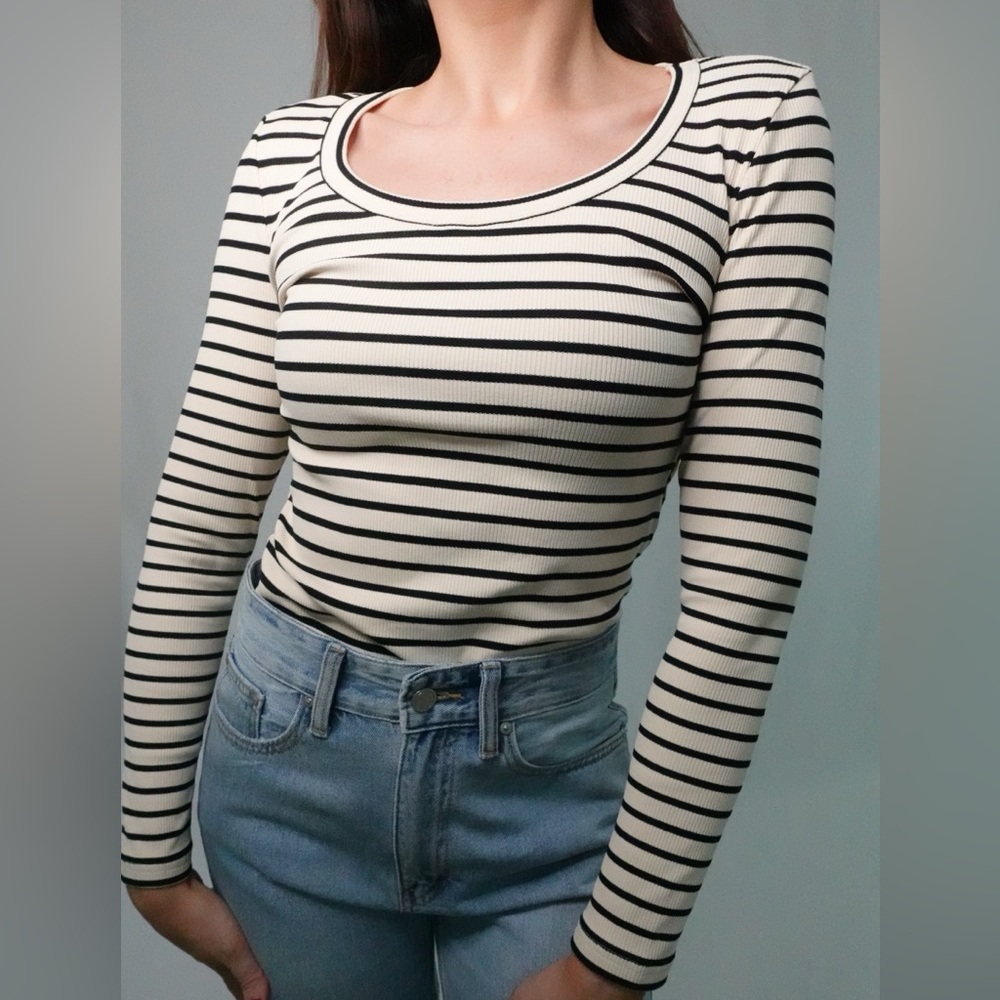 Harriet Striped Round Neck Top